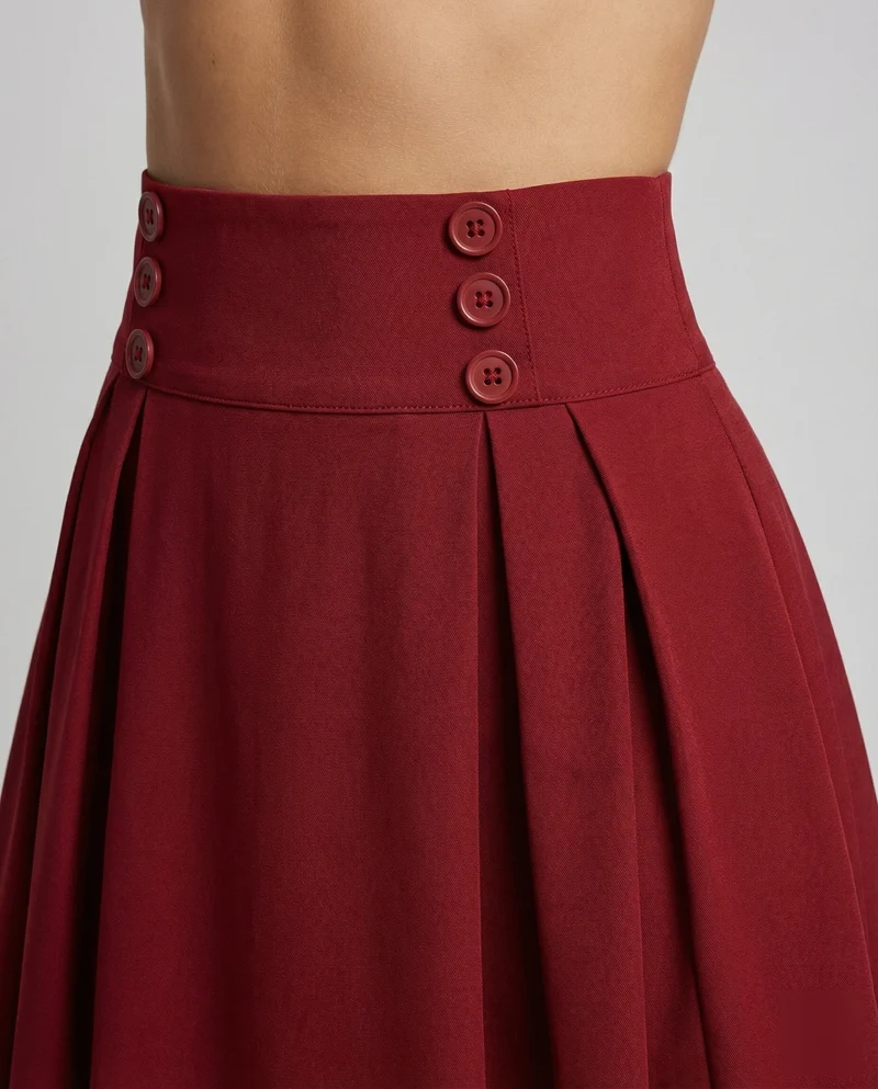 Damen Retro Doppelknopf-Leiste MischgewArvanie Swingrock