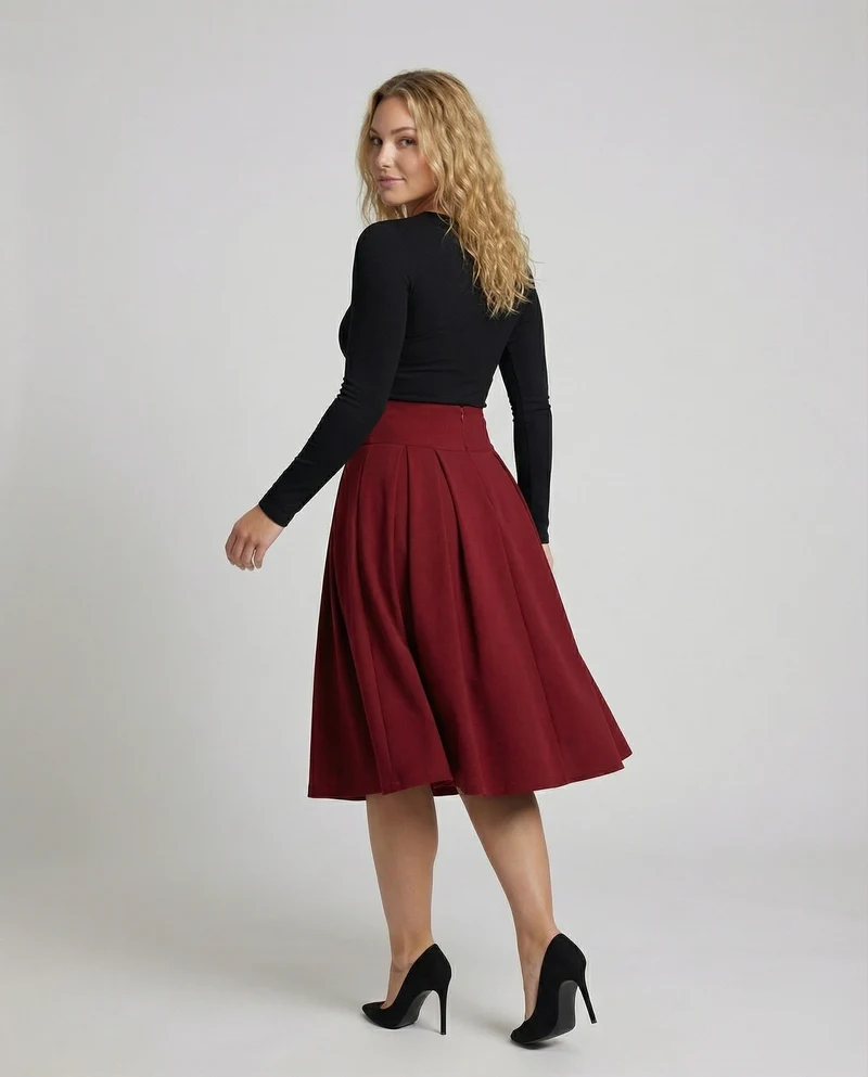 Damen Retro Doppelknopf-Leiste MischgewArvanie Swingrock