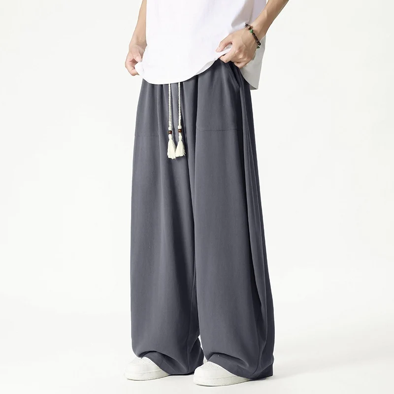 Herren Weit geschnittene Lounge-Hose mit Quasten-Kordel, elastischem Bund und aufgesetzten Taschen Nord Taschen
