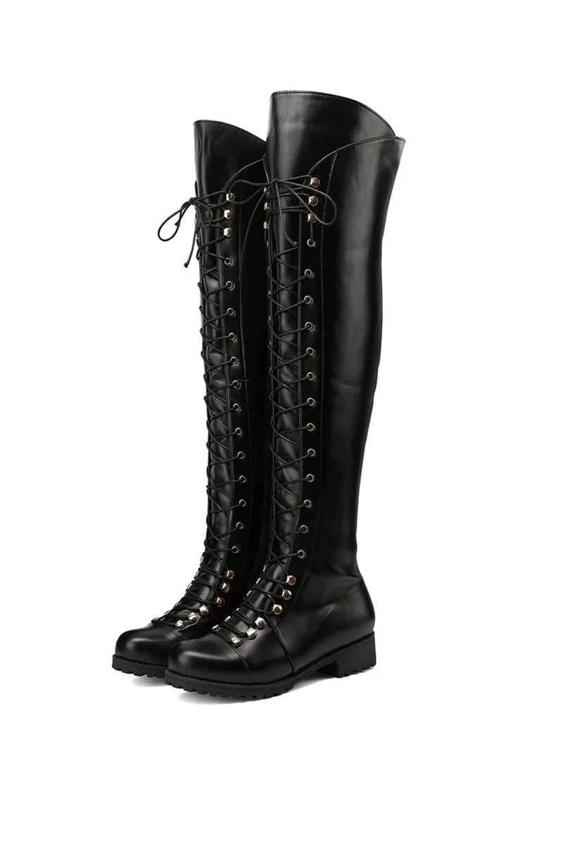 Over-The-Knee Stiefel mit Schnürsenkeln