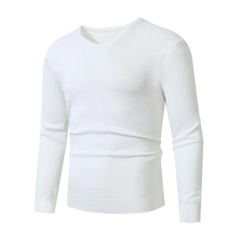 Herren Schmal geschnittener Feinstrick‑V‑Neck-Pullover mit Rippbund und atmungsaktiver Baumwollmischung Nord Taschen