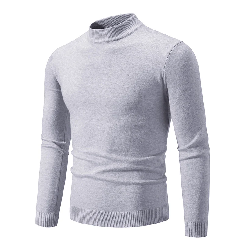 Herren Schmal geschnittener Feinstrick‑Mockneck‑Pullover mit geripptem Kragen und Saum Nord Taschen