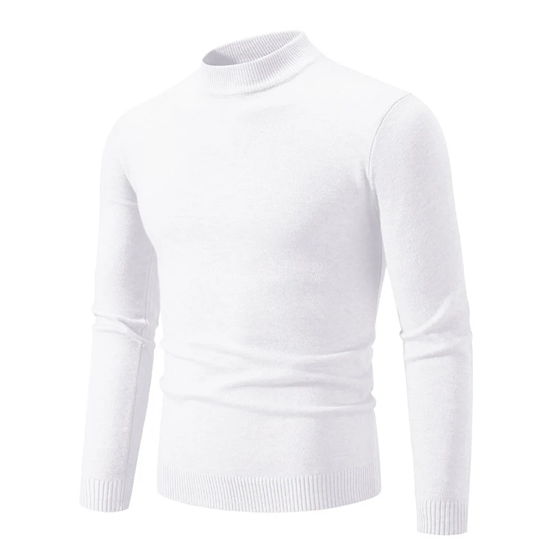 Herren Schmal geschnittener Feinstrick‑Mockneck‑Pullover mit geripptem Kragen und Saum Nord Taschen