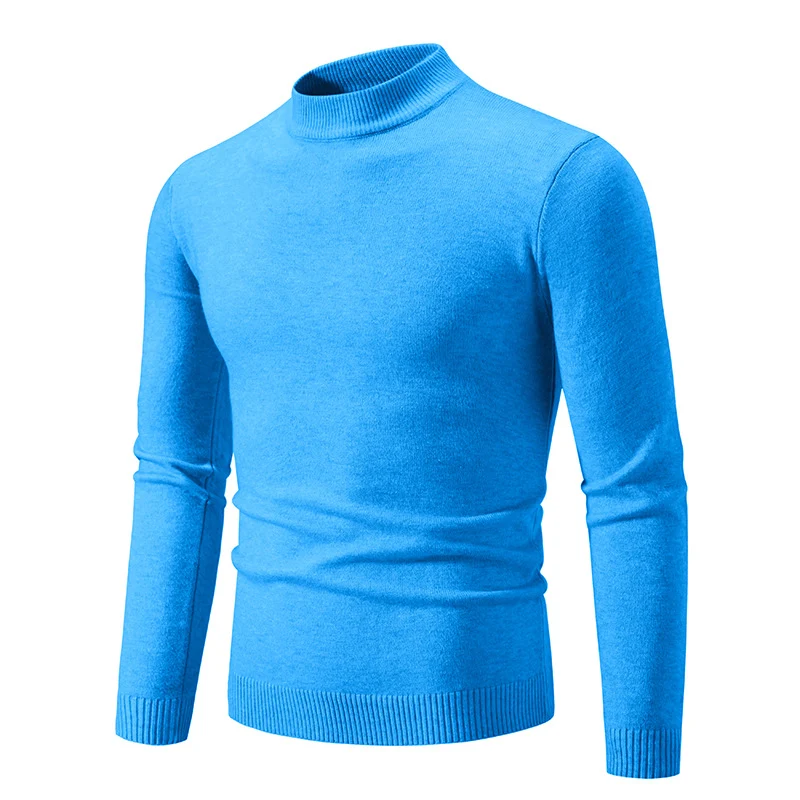 Herren Schmal geschnittener Feinstrick‑Mockneck‑Pullover mit geripptem Kragen und Saum Nord Taschen