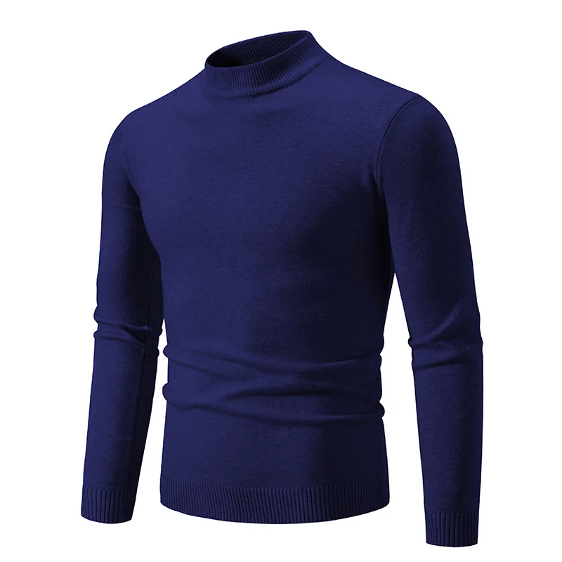 Herren Schmal geschnittener Feinstrick‑Mockneck‑Pullover mit geripptem Kragen und Saum Nord Taschen