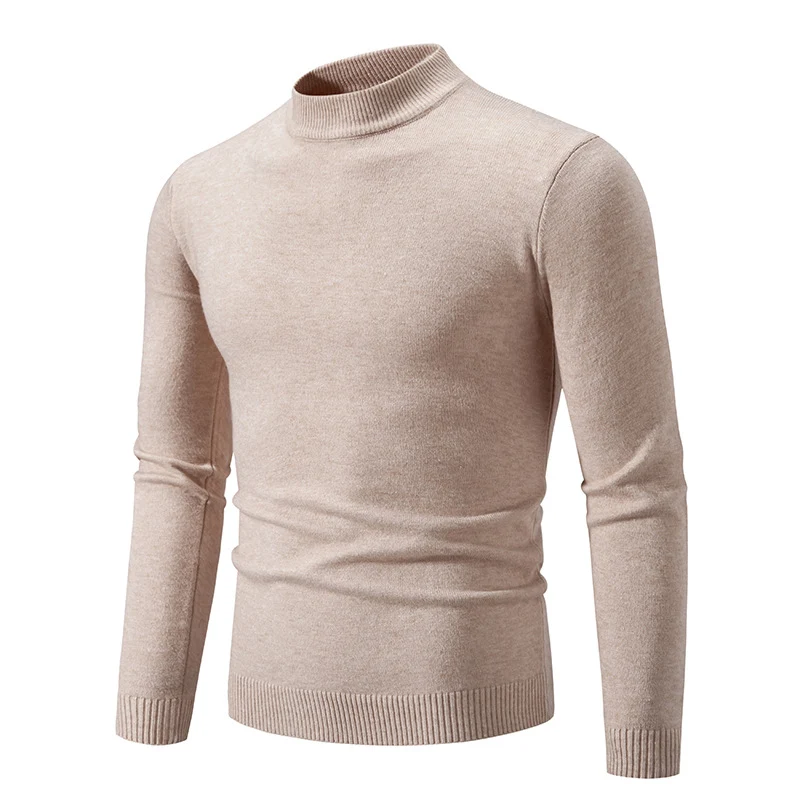 Herren Schmal geschnittener Feinstrick‑Mockneck‑Pullover mit geripptem Kragen und Saum Nord Taschen