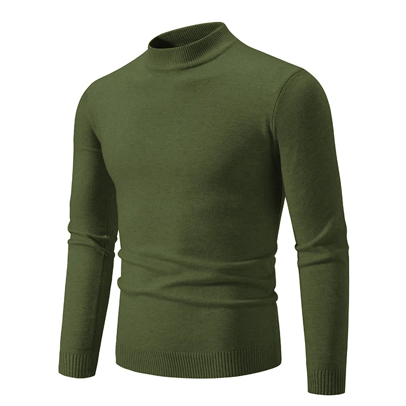 Herren Schmal geschnittener Feinstrick‑Mockneck‑Pullover mit geripptem Kragen und Saum Nord Taschen