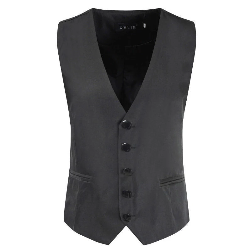 Herren Satin-Smokingsweste mit taillierter Passform, V-Ausschnitt und eleganter Knopfleiste Nord Taschen