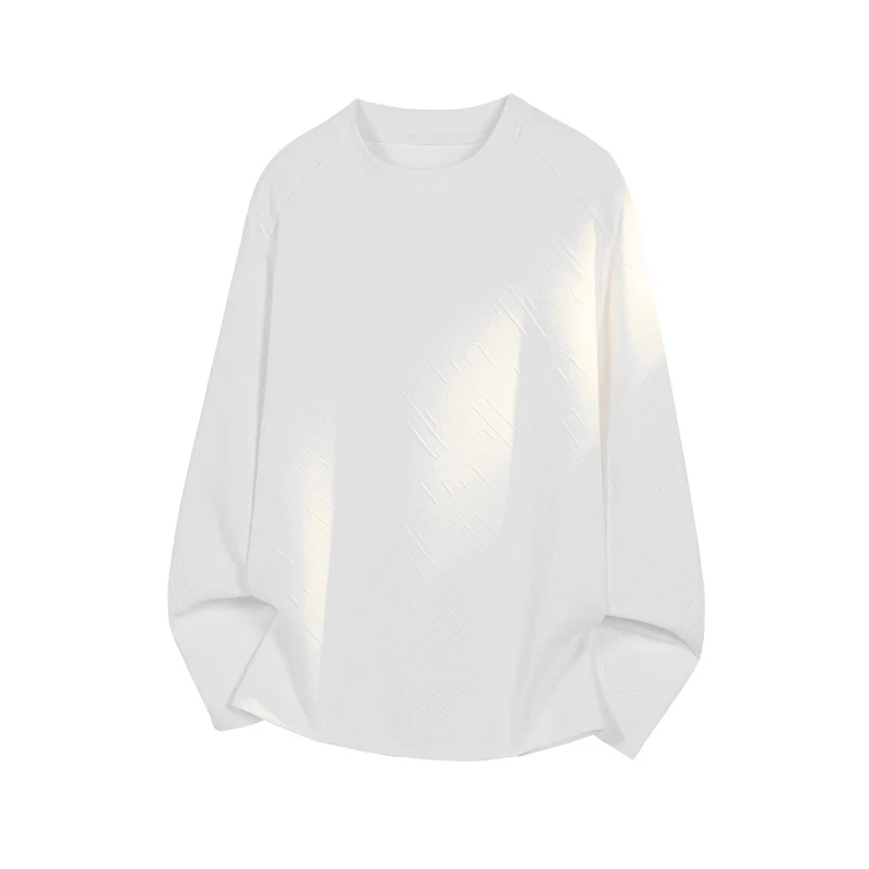 Herren Strukturiertes Langarmshirt mit Stehkragen und geometrischem Reliefmuster Nord Taschen