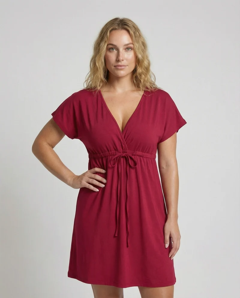 Damen Empire Kleid mit Flügelärmeln