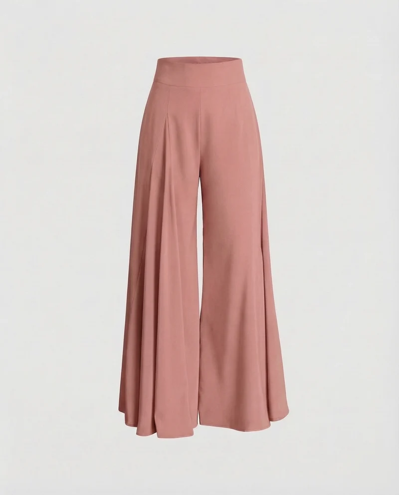 Damen Palazzo Hose Extraweit High Waist