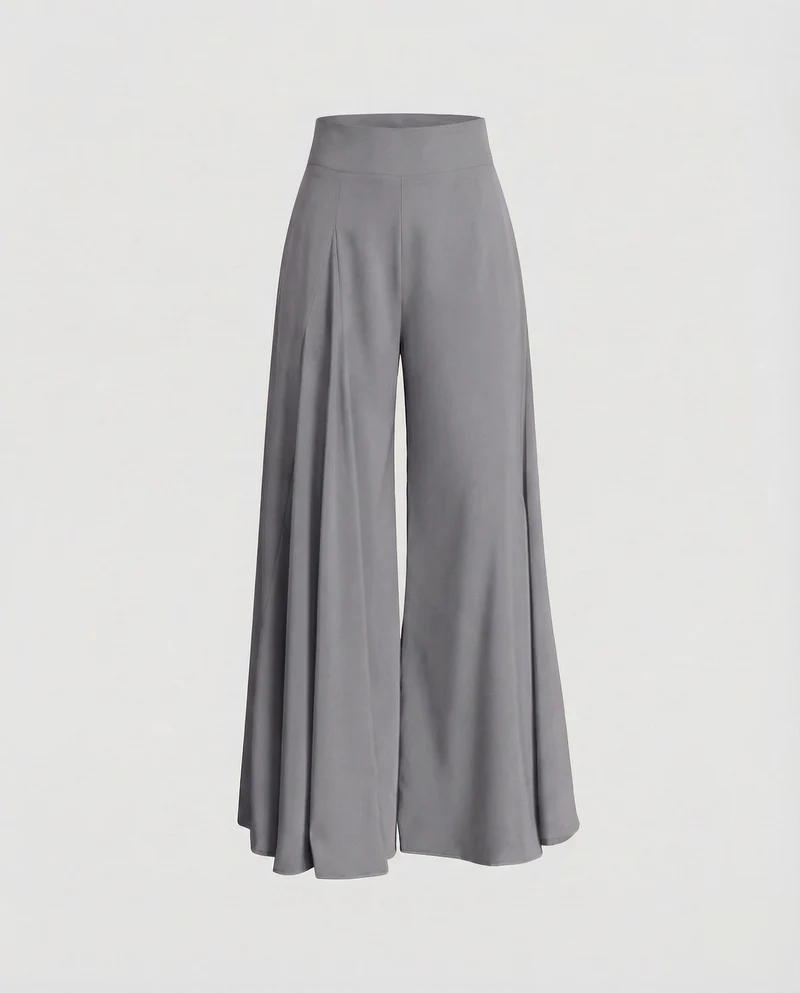 Damen Palazzo Hose Extraweit High Waist