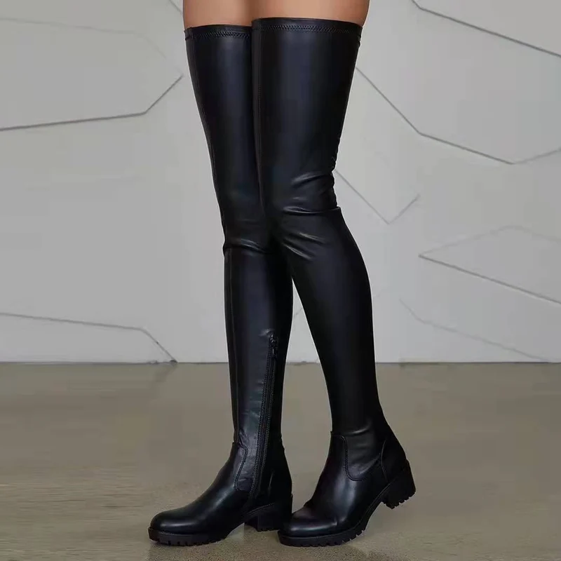 Damen Overknee-Stiefel mit elastischem Stretchschaft und Profilsohle Nord Taschen