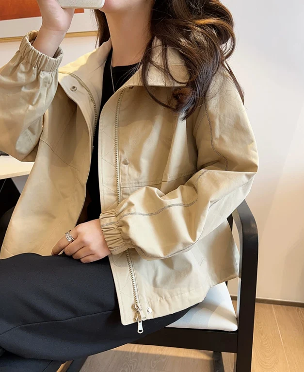 Damen Modische Übergangsjacke mit praktischen Taschen Nord Taschen