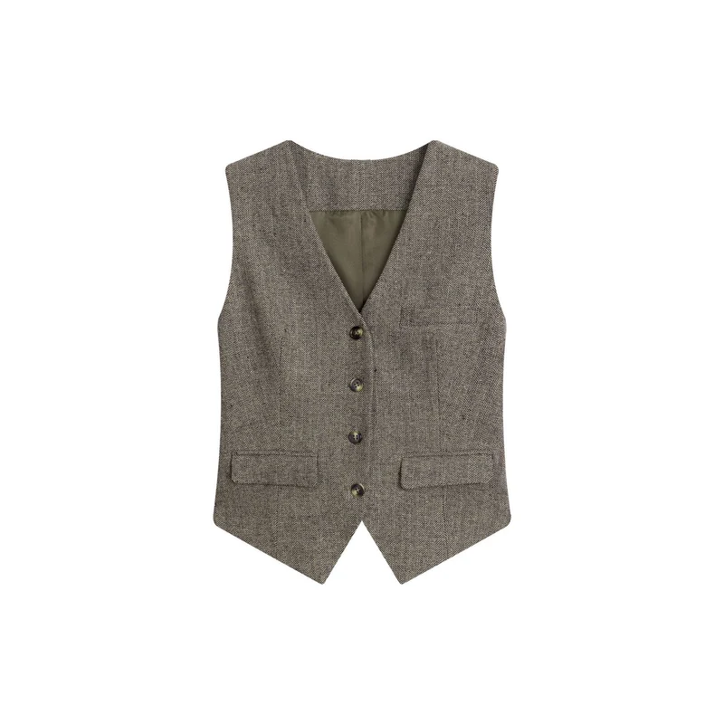 Damen Modischer Tweed Blazer Nord Taschen