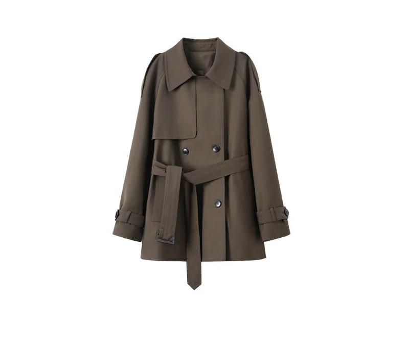 Damen Modischer Trenchcoat mit tailliertem Schnitt Nord Taschen