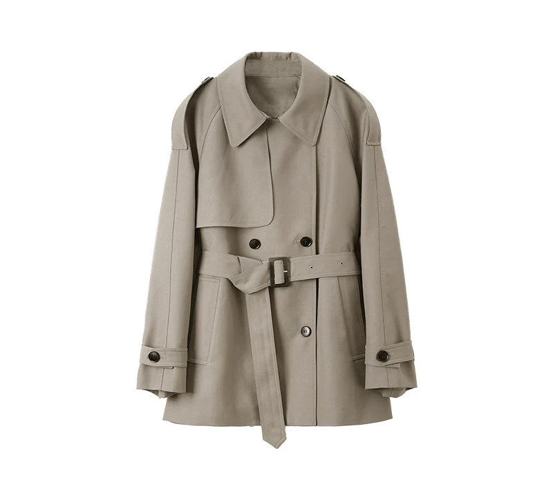 Damen Modischer Trenchcoat mit tailliertem Schnitt Nord Taschen
