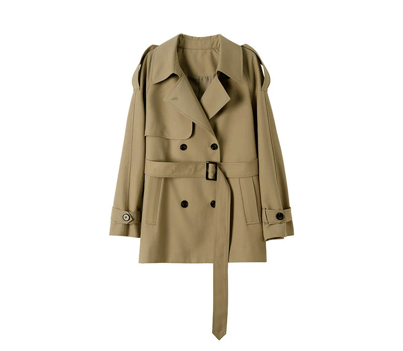 Damen Modischer Trenchcoat mit tailliertem Schnitt Nord Taschen