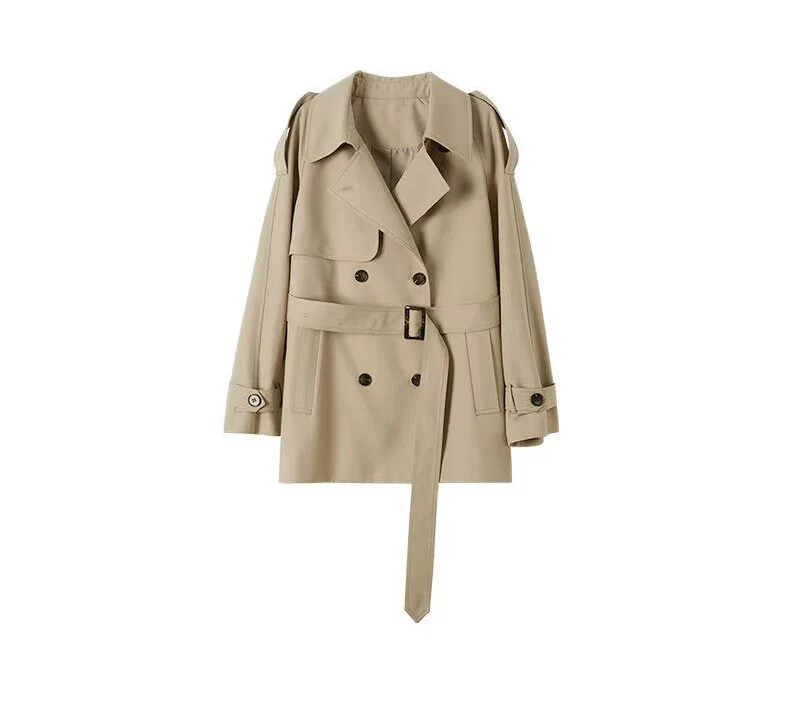 Damen Modischer Trenchcoat mit tailliertem Schnitt Nord Taschen
