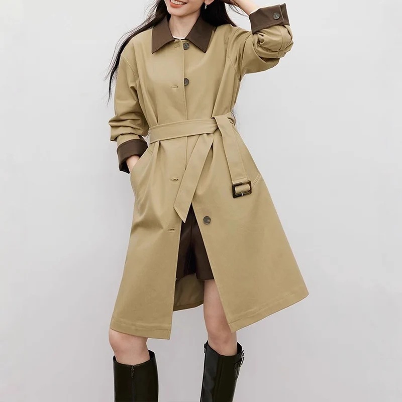 Damen Modischer Trenchcoat mit kontrastierenden Details Nord Taschen