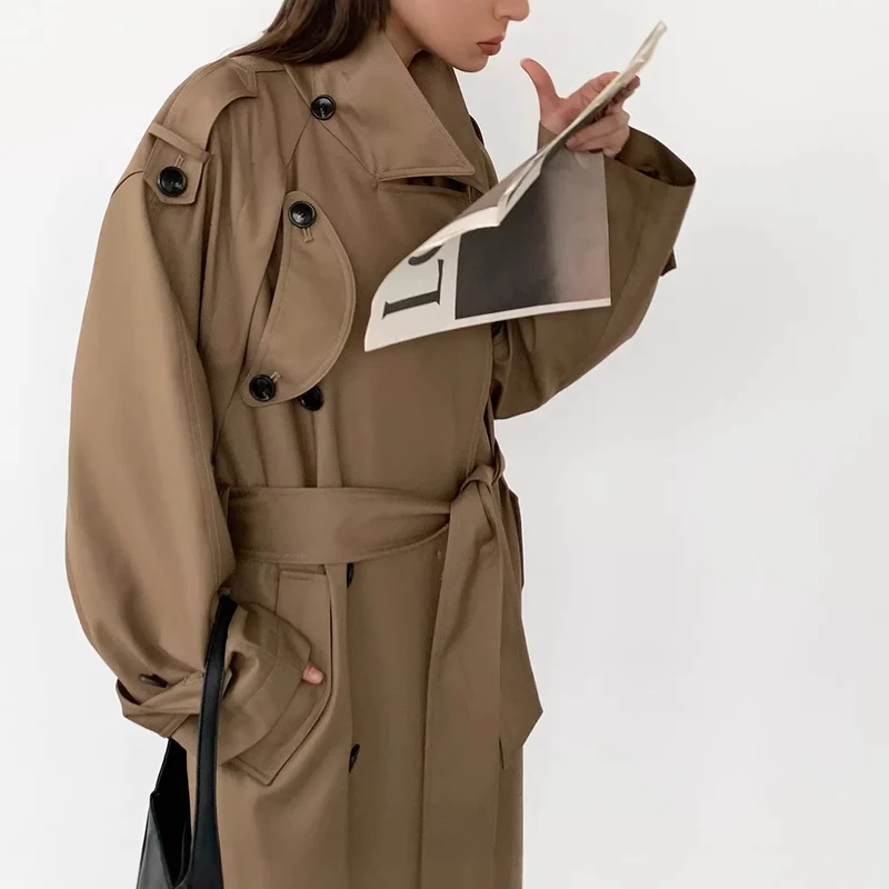 Damen modischer Trenchcoat mit doppelter Knopfleiste Nord Taschen