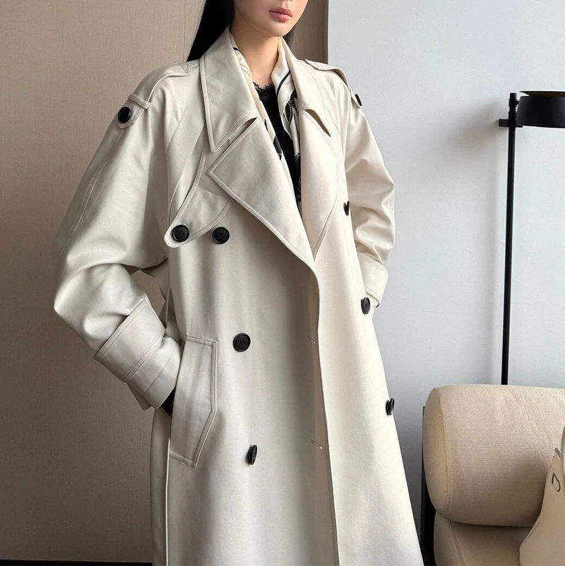 Damen modischer Trenchcoat mit doppelter Knopfleiste Nord Taschen
