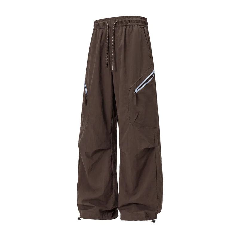 Unisex Weite Outdoor-Cargohose mit Kordelzugbund, schrägen Reißverschlusstaschen und verstellbarem Beinabschluss Nord Taschen