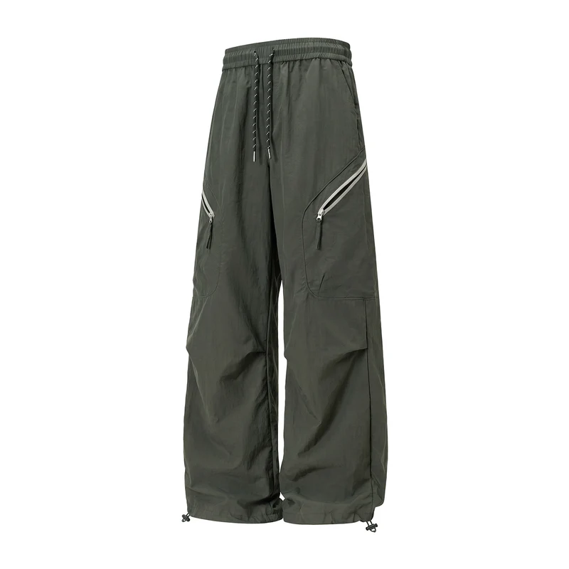 Unisex Weite Outdoor-Cargohose mit Kordelzugbund, schrägen Reißverschlusstaschen und verstellbarem Beinabschluss Nord Taschen