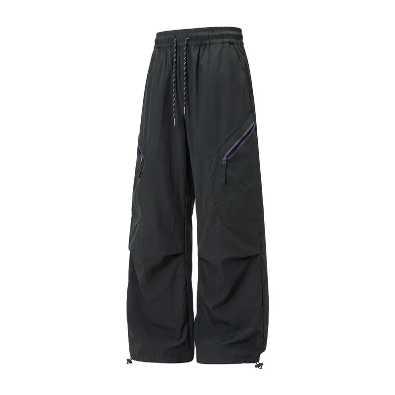 Unisex Weite Outdoor-Cargohose mit Kordelzugbund, schrägen Reißverschlusstaschen und verstellbarem Beinabschluss Nord Taschen
