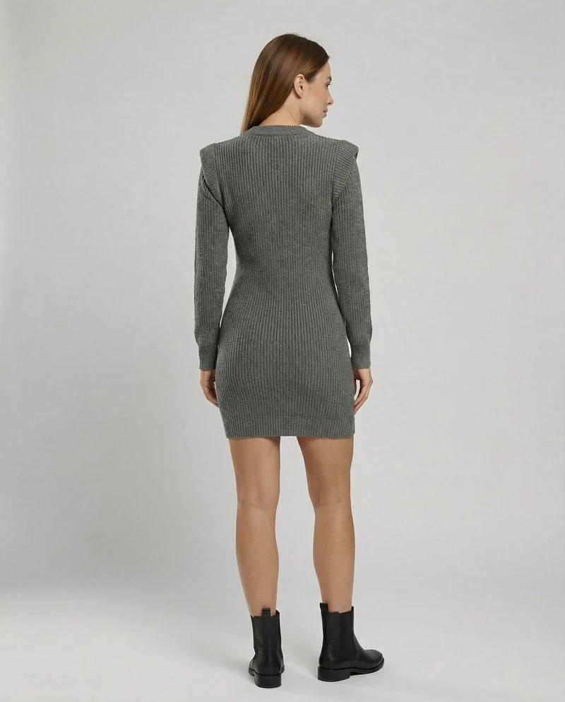 Elegantes Figurbetontes Strick Midikleid