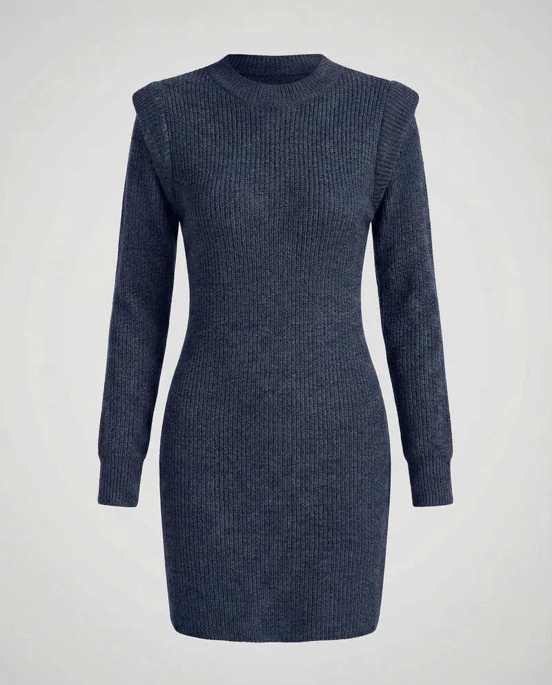 Elegantes Figurbetontes Strick Midikleid