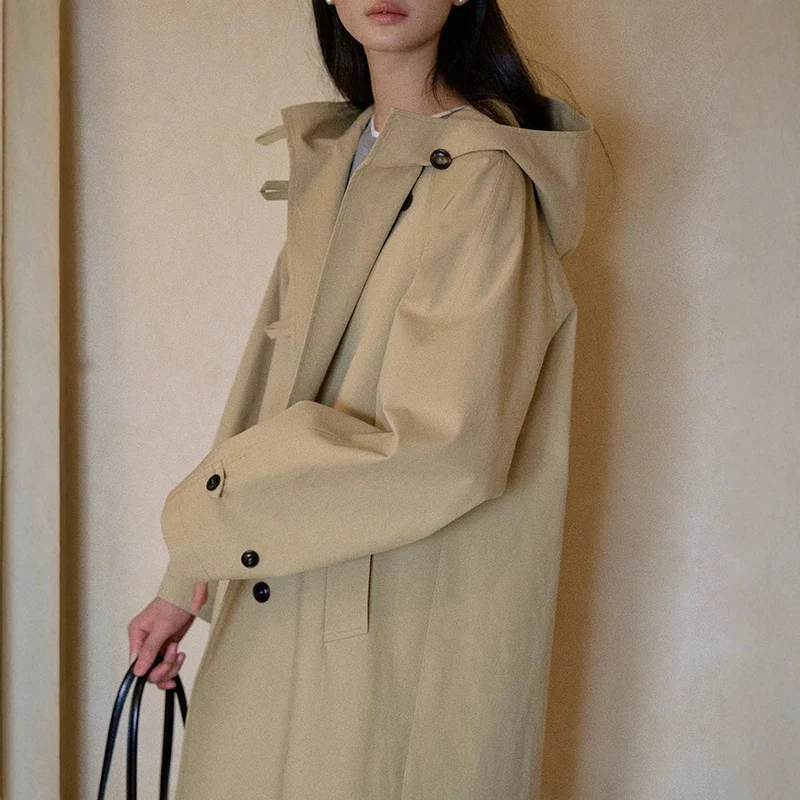 Damen Modische Übergangsjacke mit Kapuze Nord Taschen