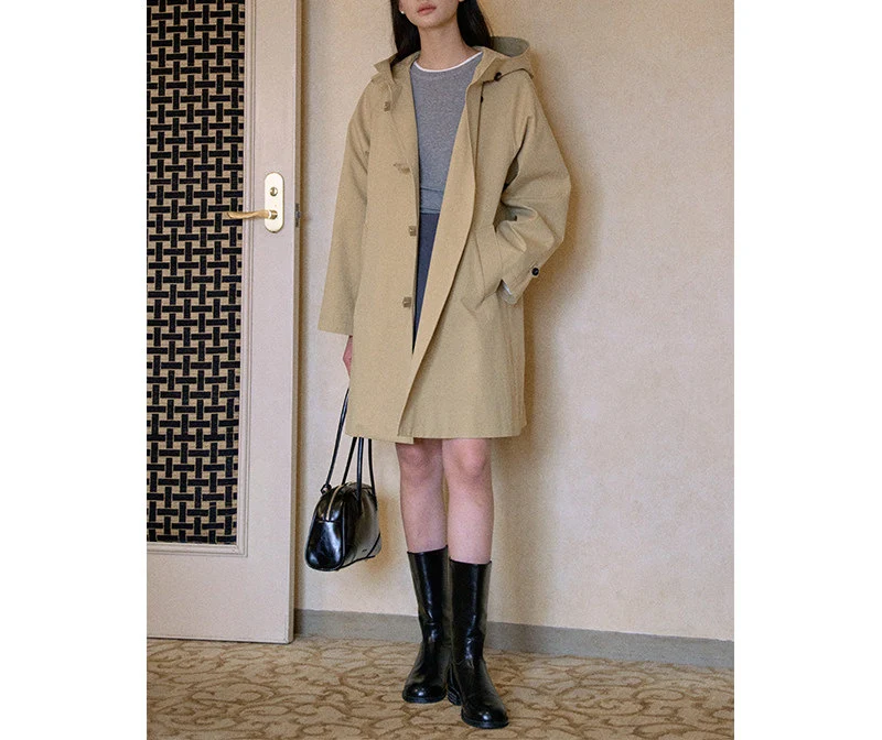 Damen Modische Übergangsjacke mit Kapuze Nord Taschen