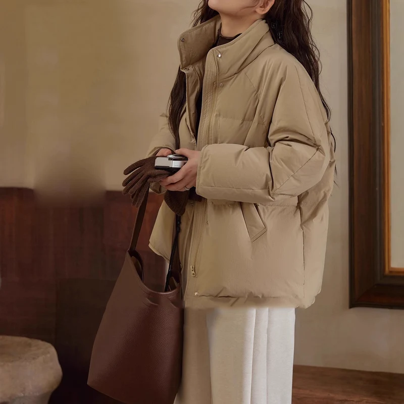 Damen Modische Übergangsjacke mit hoher Kragen Nord Taschen