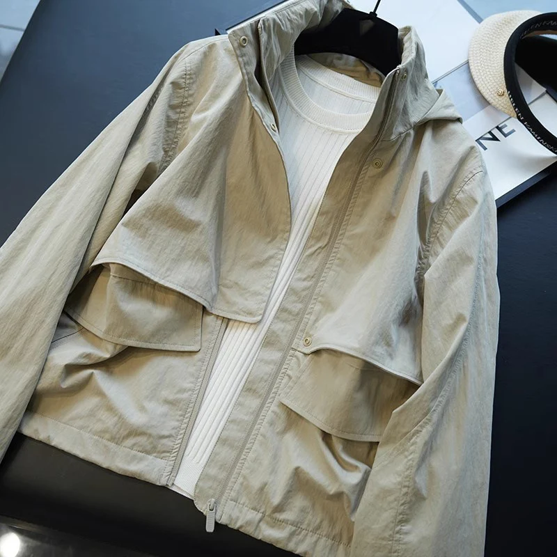 Damen Modische Übergangsjacke mit hohem Kragen und praktischen Taschen Nord Taschen