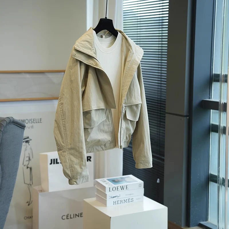 Damen Modische Übergangsjacke mit hohem Kragen und praktischen Taschen Nord Taschen