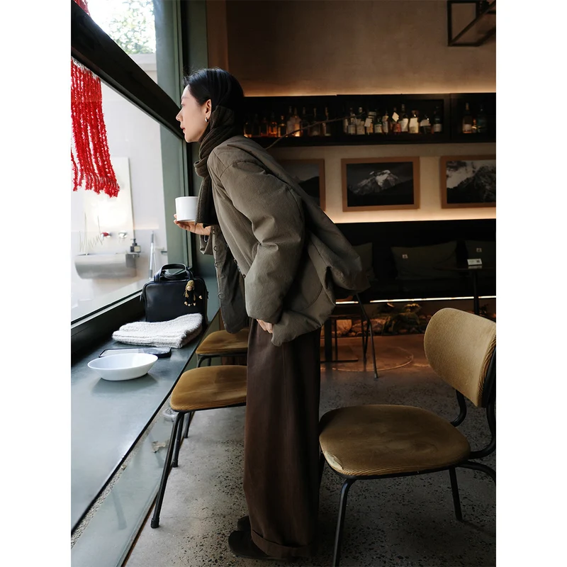 Damen Modische Übergangsjacke mit hohem Kragen Nord Taschen 1789269004