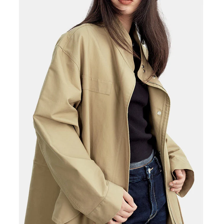 Damen Modische Übergangsjacke mit hohem Kragen Nord Taschen 1789268979