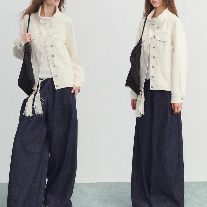 Damen Modische Übergangsjacke mit hochgeschlossenem Kragen Nord Taschen