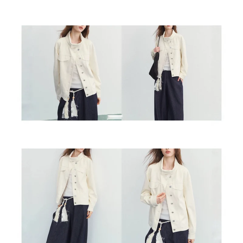 Damen Modische Übergangsjacke mit hochgeschlossenem Kragen Nord Taschen