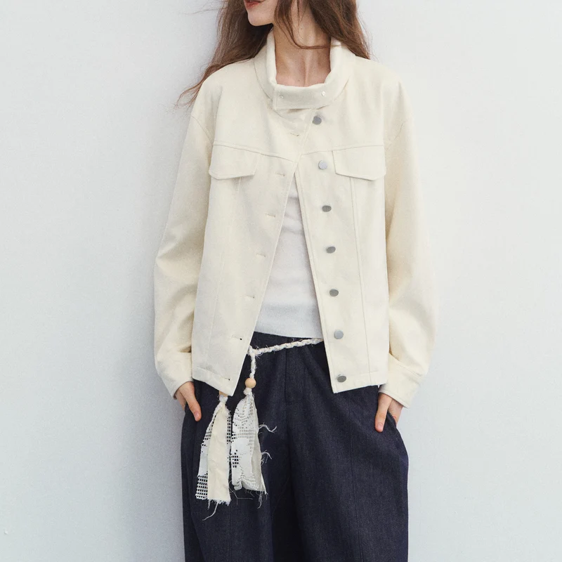 Damen Modische Übergangsjacke mit hochgeschlossenem Kragen Nord Taschen