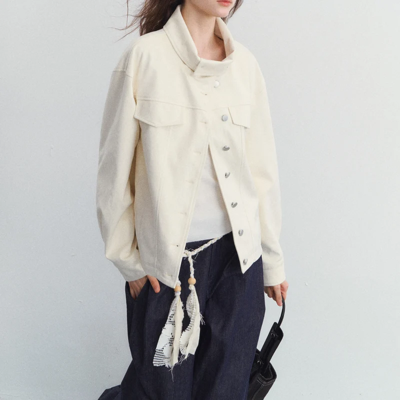 Damen Modische Übergangsjacke mit hochgeschlossenem Kragen Nord Taschen