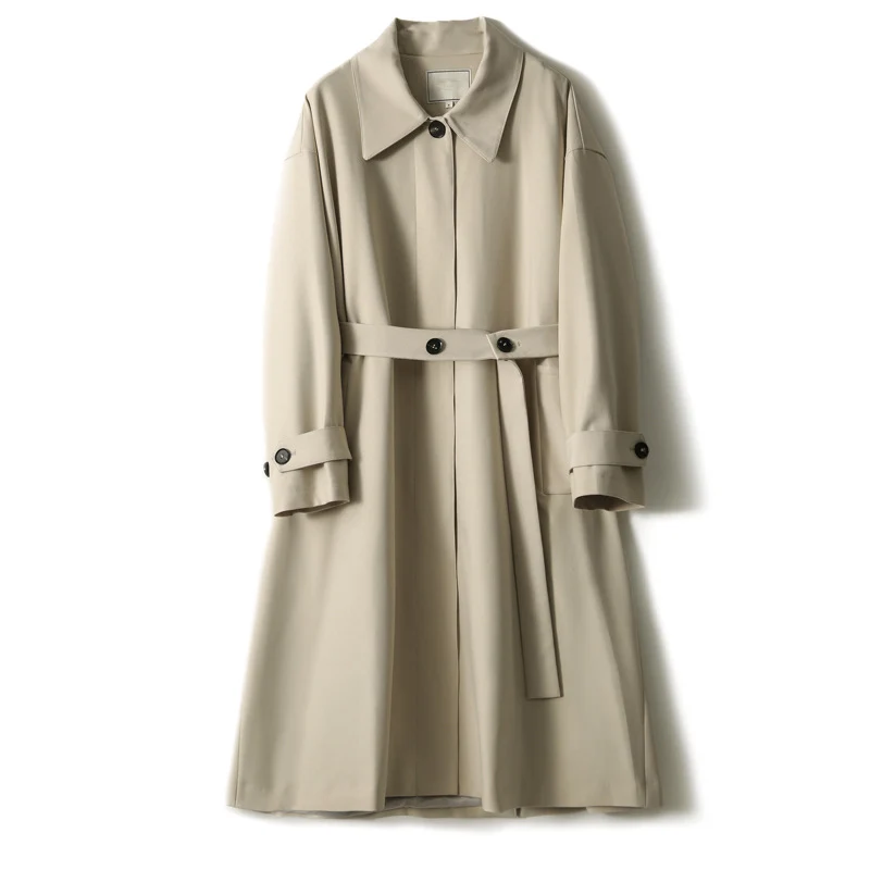 Damen Modischer Trenchcoat mit Bindegürtel Nord Taschen