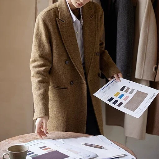Damen Modischer Oversized-Wollblazer Nord Taschen