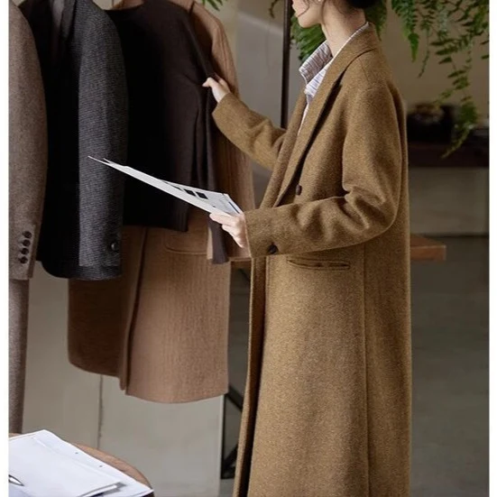 Damen Modischer Oversized-Wollblazer Nord Taschen