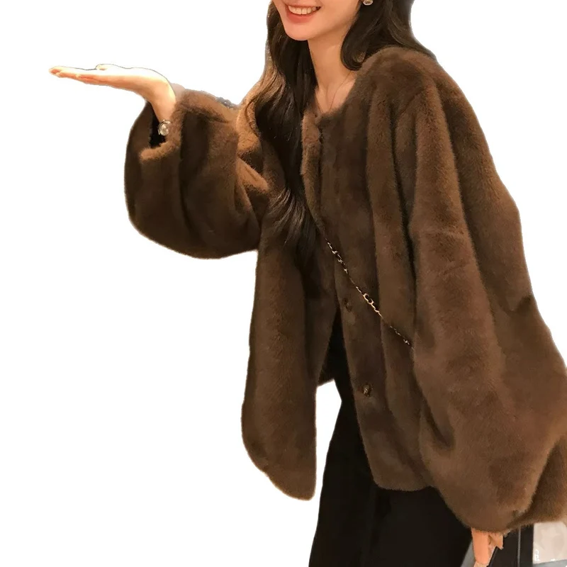 Damen Modischer Oversized-Pullover Nord Taschen