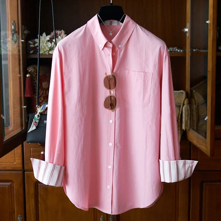 Damen Modische Bluse mit feinen Streifen Nord Taschen