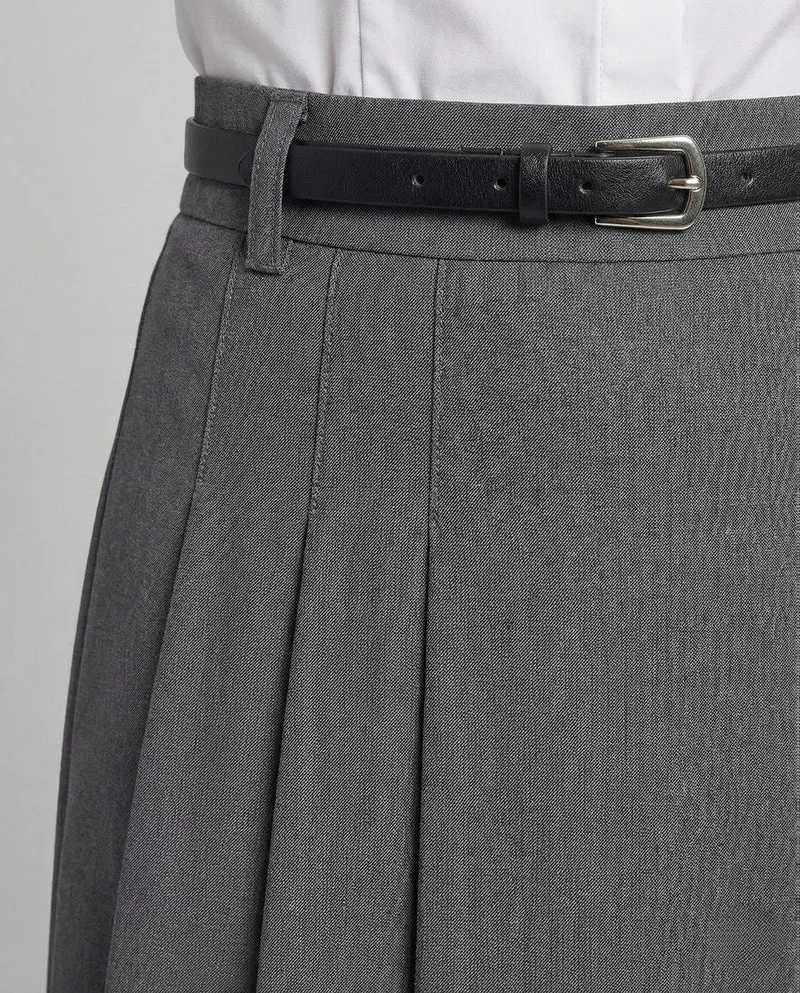 Midirock Damen Plissee A-Linie High Waist