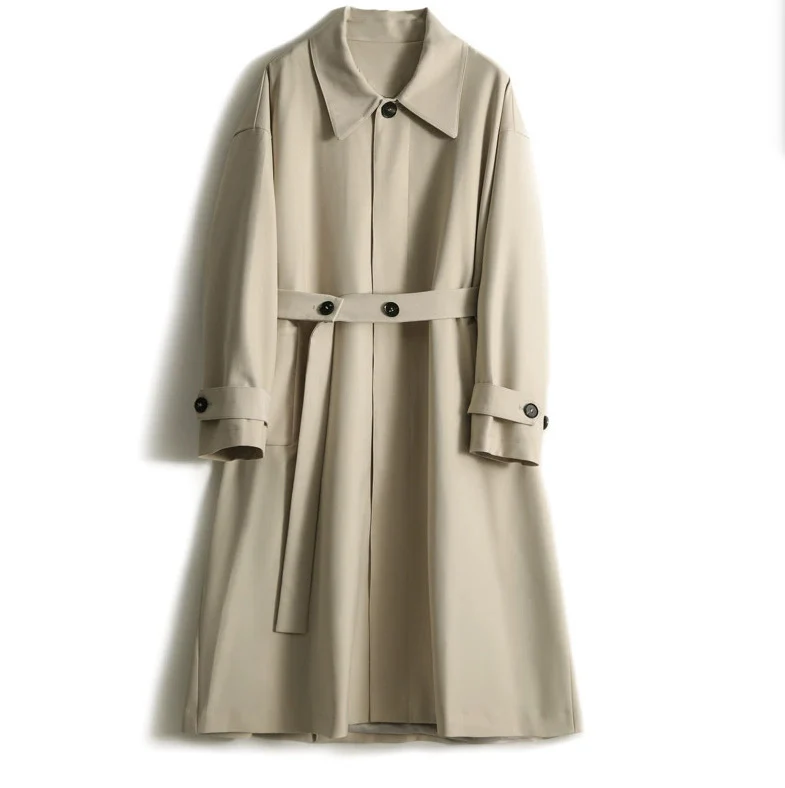 Damen Modische Trenchjacke mit Taillengürtel und schickem Design Nord Taschen