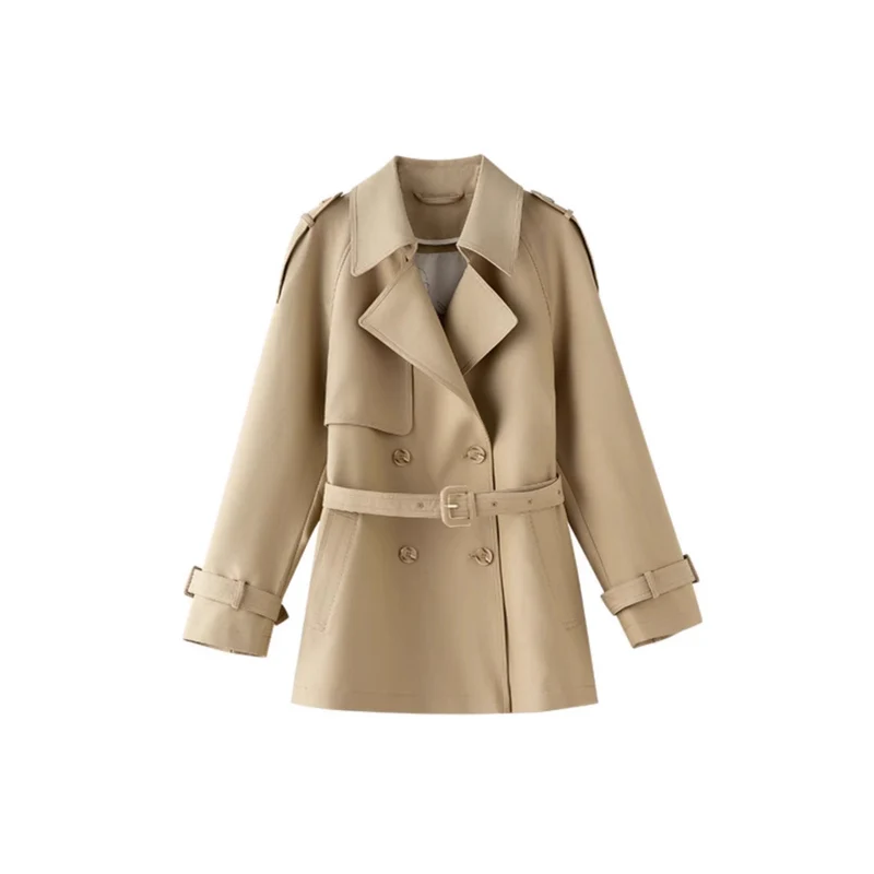 Damen Modische Trenchjacke mit Taillengürtel Nord Taschen